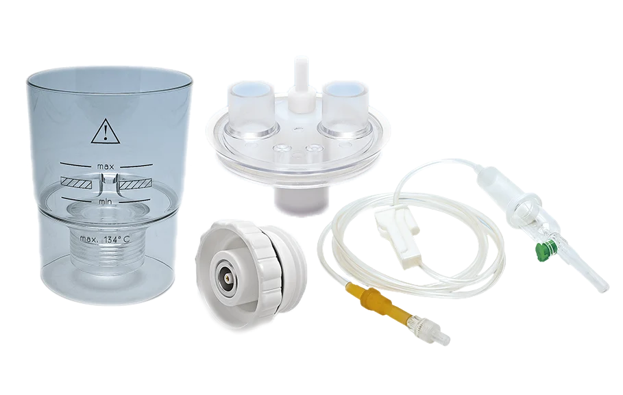 Vas de nebulizare, modul ultrasonic transducer si capac alimentare continua - UltraNeb
