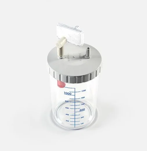 Pachet: Vas colector autoclavabil 1200 ml +Conector la 90° +Filtru bacterian - Vacuide QSU