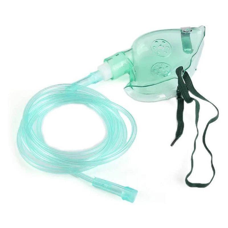 Mască de Oxigen pentru Adulți, Concentrație Medie, Furtun Detașabil 2.1 m, Verde