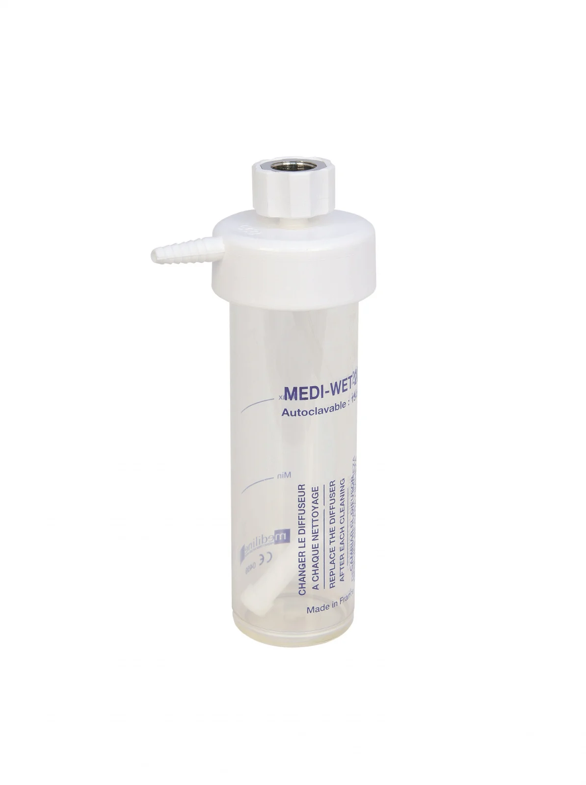 Barbotor - Umidificator uz spitalicesc, autoclavabil, 9/16" UNF, 200 ml