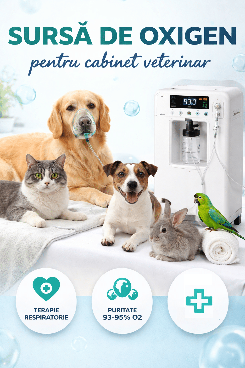 Dotari Cabinete Veterinare, Oxigen Medical Concentrator cu Nebulizator JLO-590i RespiroX