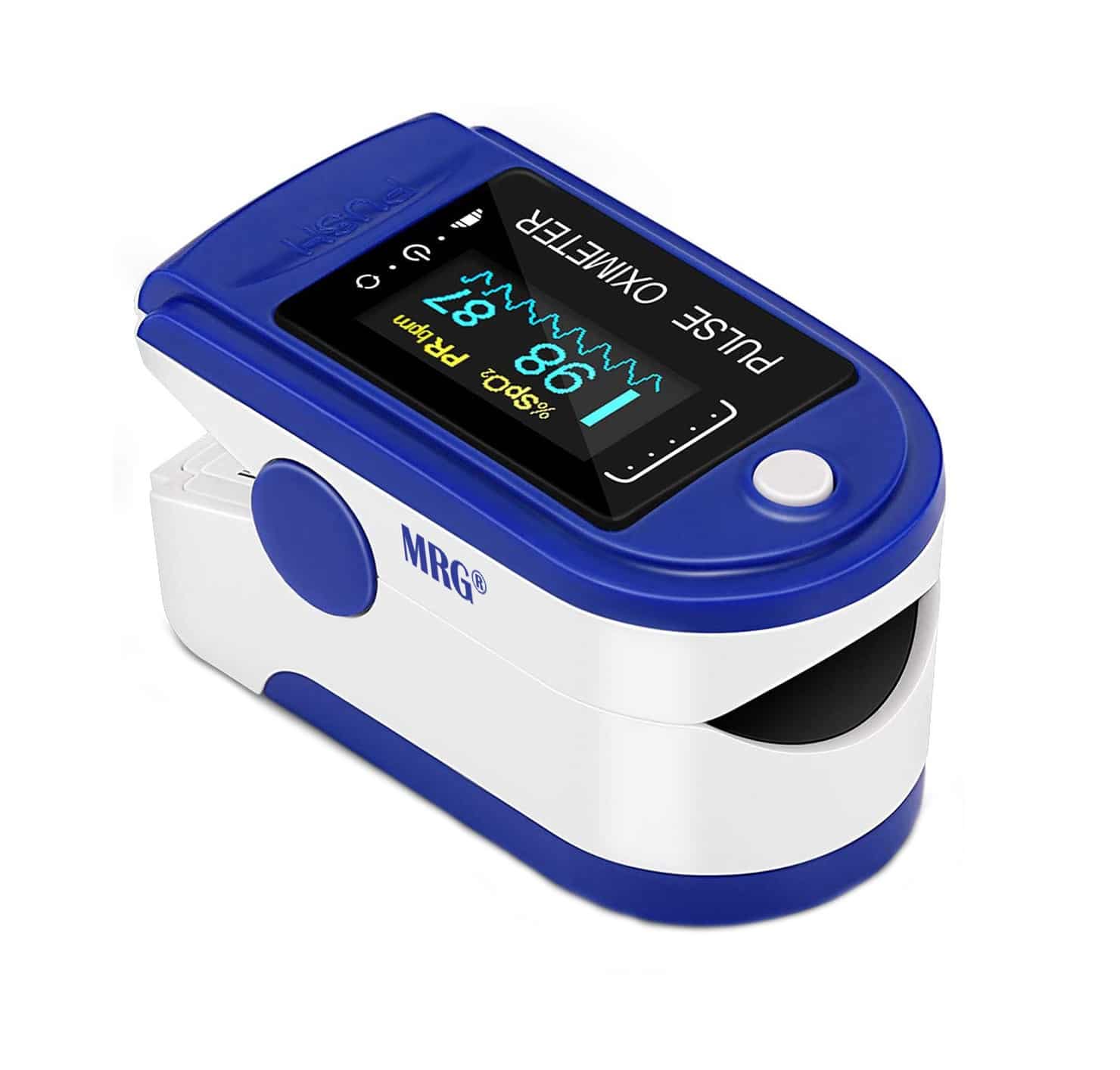 Pulsoximetru MRG M-AD805, Display digital, Pentru deget, Alb / Albastru